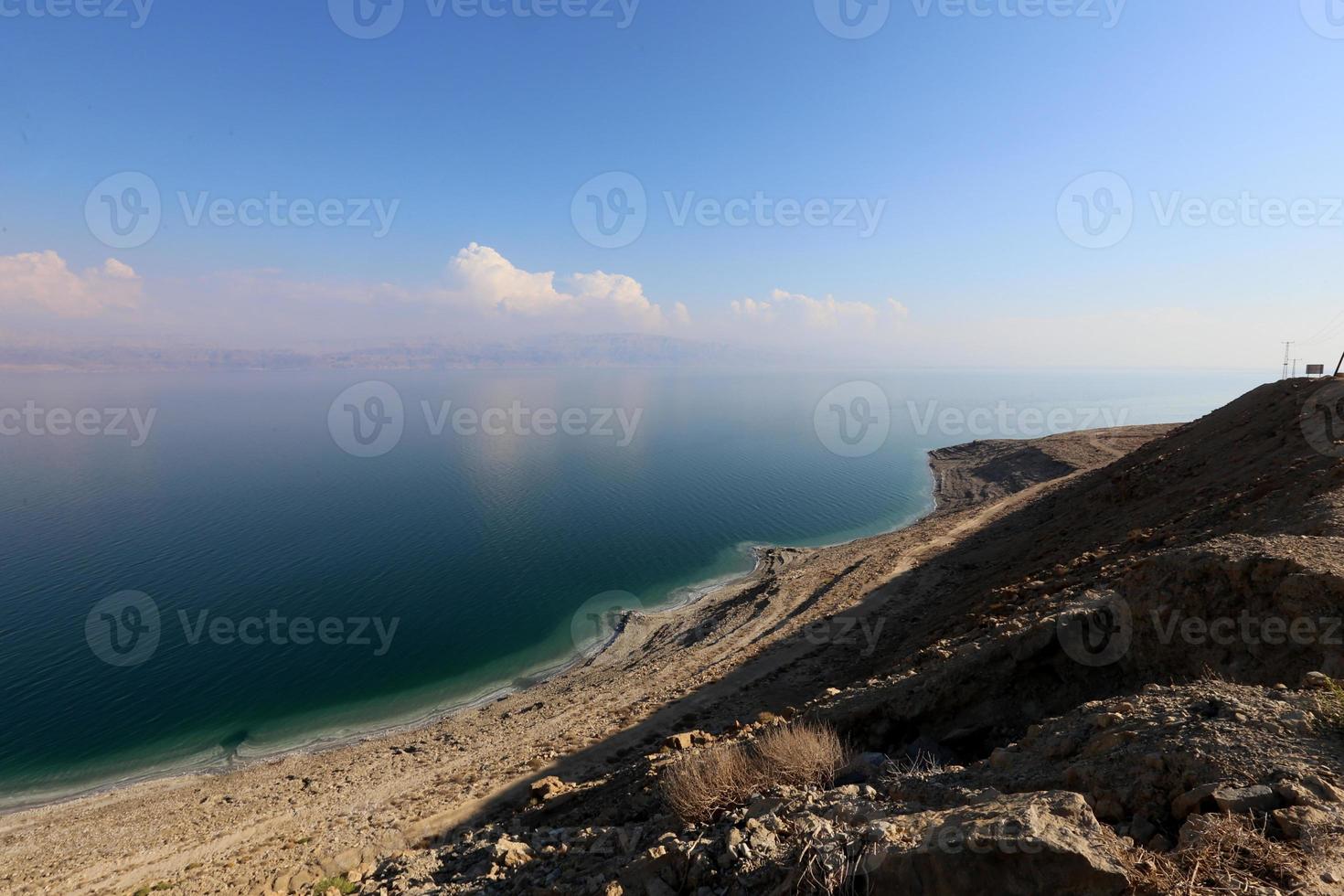 The Dead Sea is a salt lake between Israel, Jordan and the West Bank of the Jordan River. photo