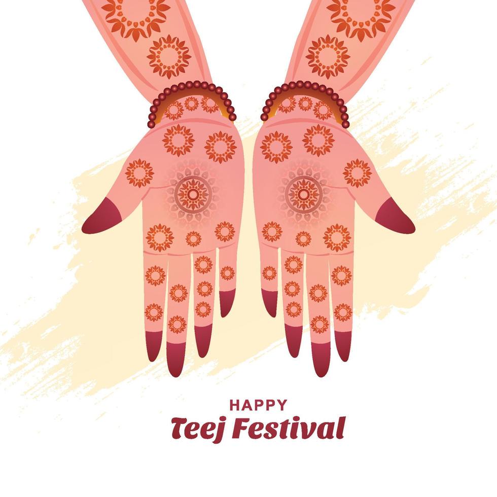 Hariyali teej hindu festival greeting card background vector