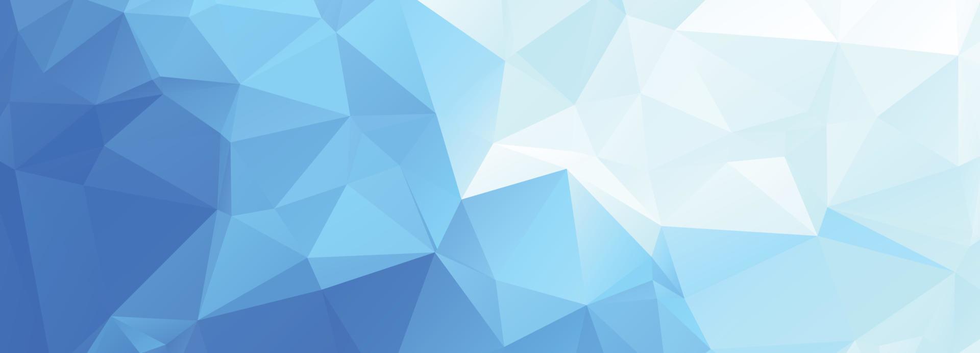 Modern blue low poly triangle shapes banner background vector