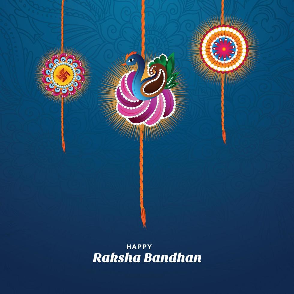 Raksha bandhan festival greeting card celebration background vector