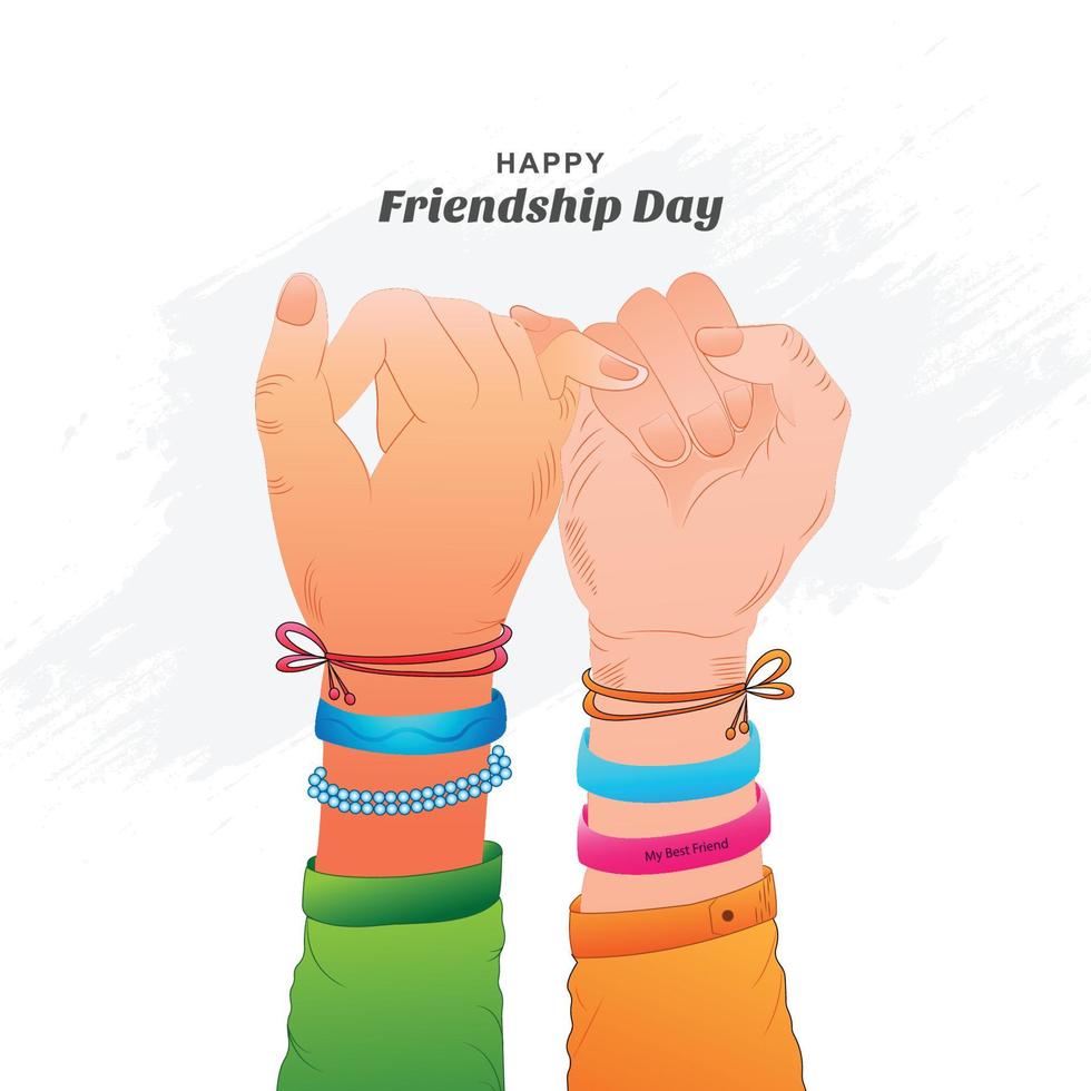 Beautiful card for friendship day with holding promise hand design ...
