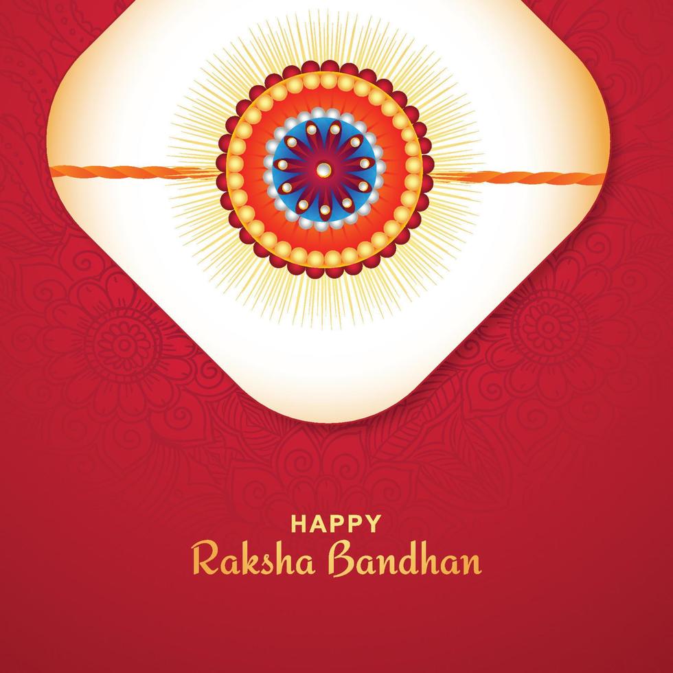 diseño de tarjeta de felicitación con fondo de celebración de raksha bandhan vector