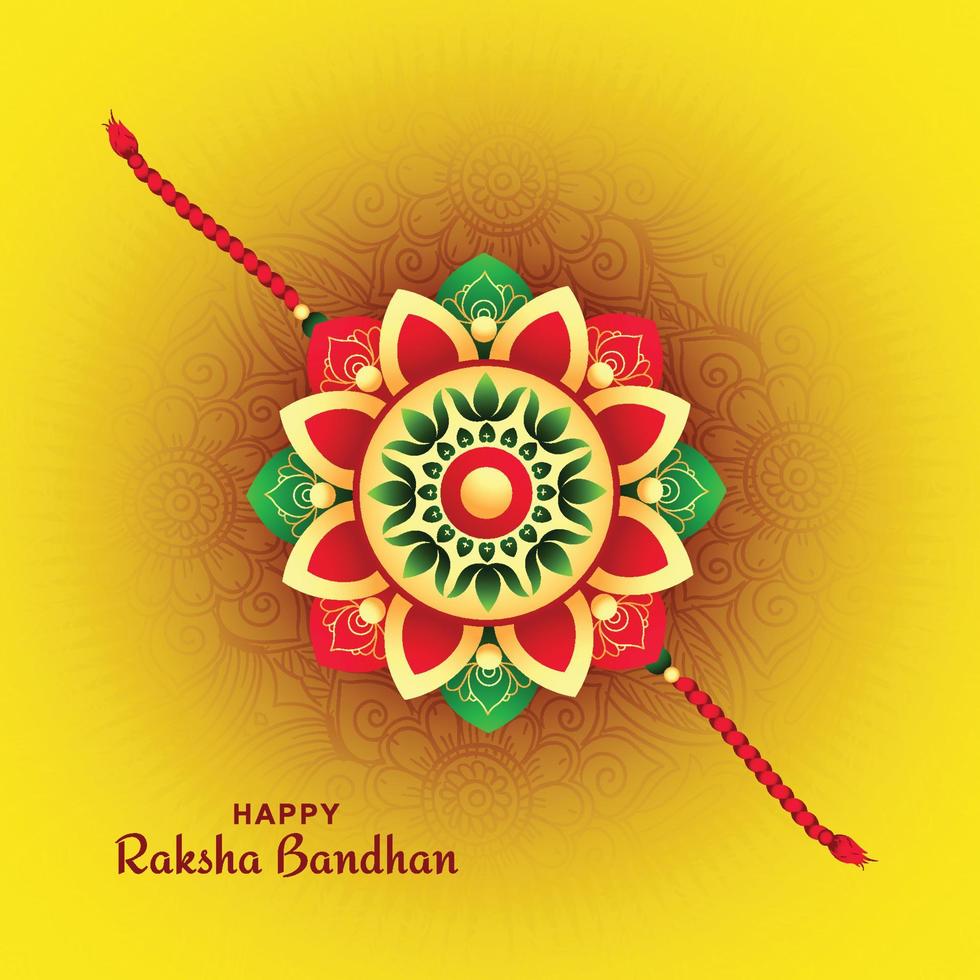 Beautiful decorative rakhi for indian festival raksha bandhan card design vector