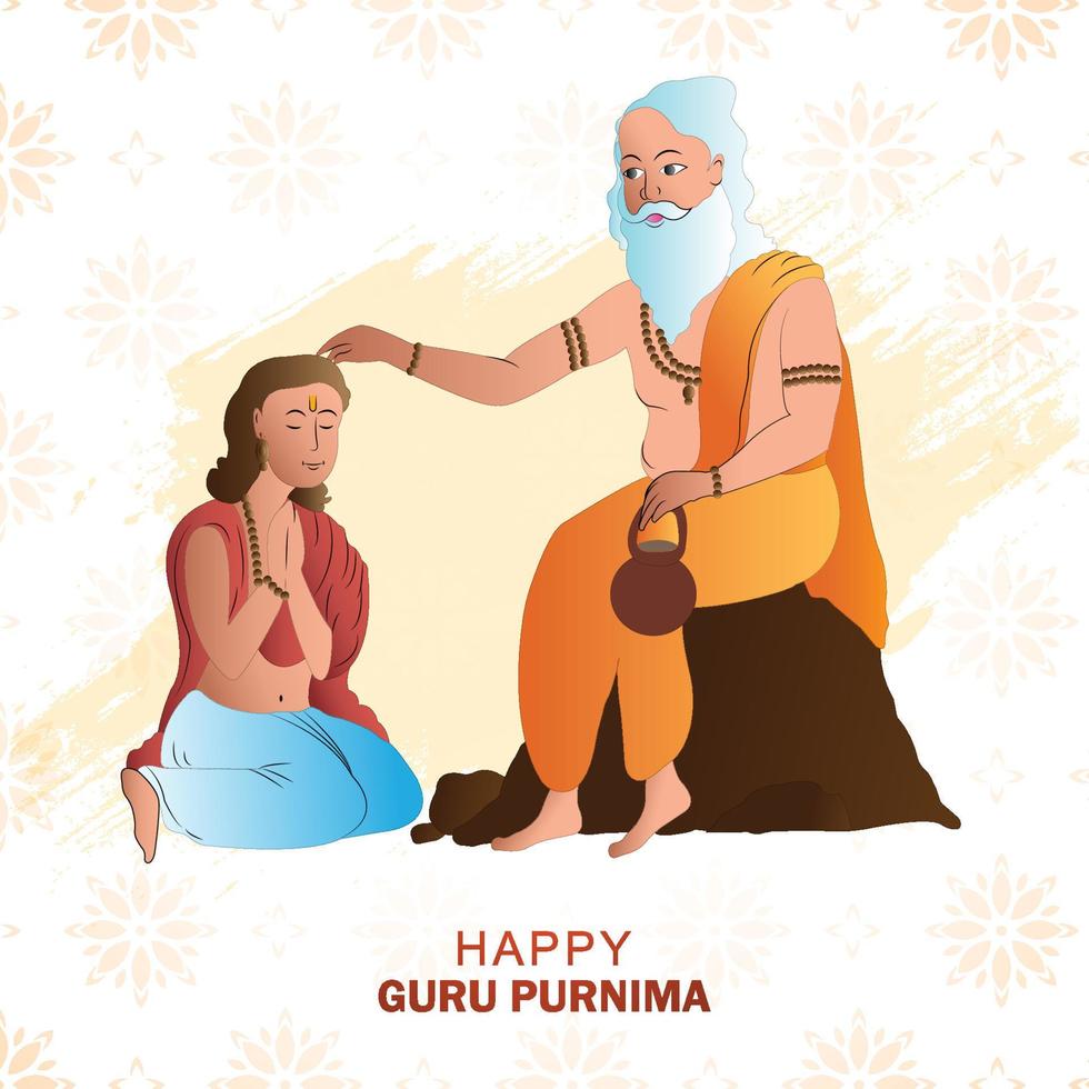 Guru Purnima festival celebrated in India holiday background vector