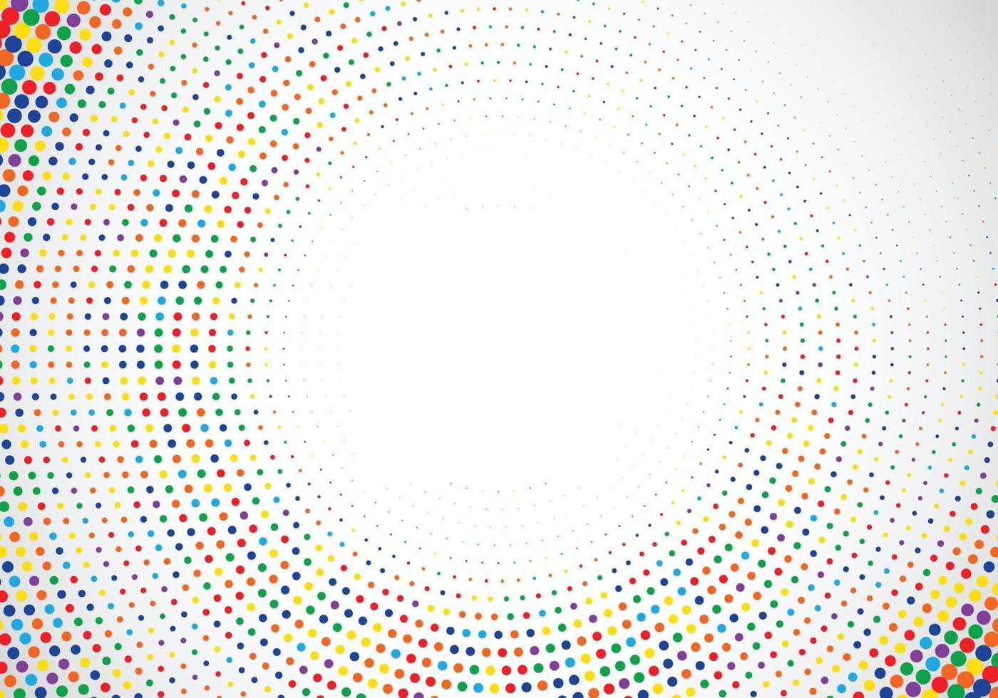 Abstract circular colorful dotted on white background vector