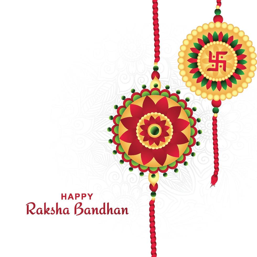 Happy raksha bandhan decorative rakhi celebration card background vector