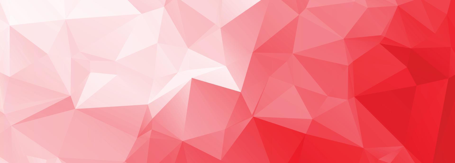 Abstract low poly red shapes banner background vector