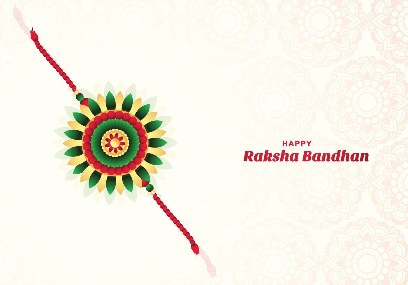 Beautiful decorative rakhi for indian festival raksha bandhan card design vector