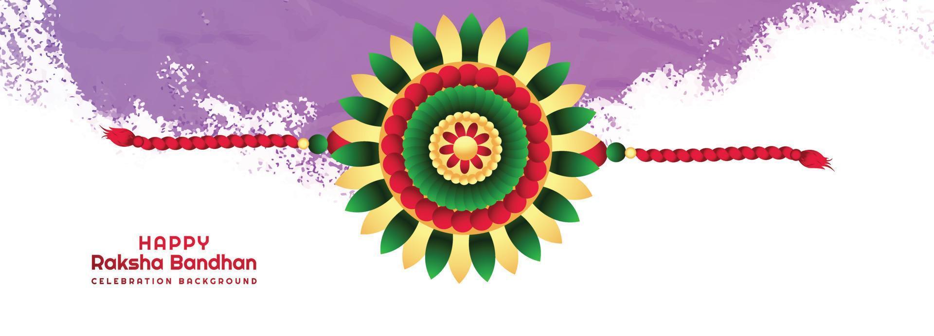 Indian festival raksha bandhan banner with decorative rakhi background vector