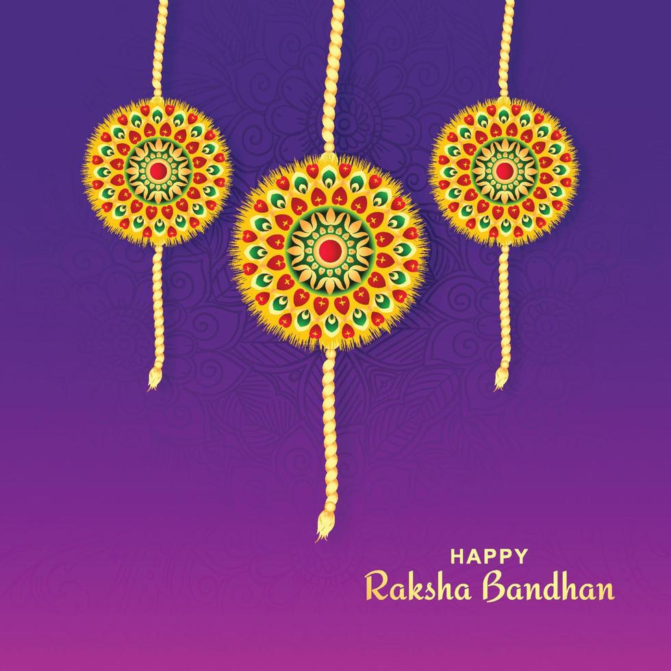 Happy raksha bandhan decorative rakhi celebration card background vector