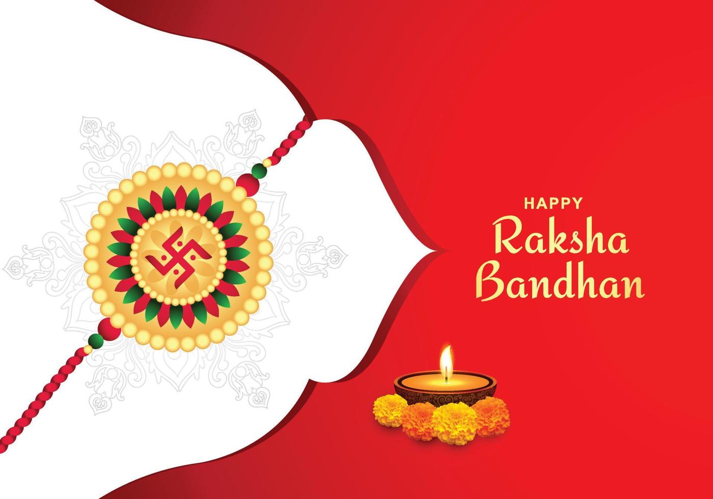 Beautiful decorative rakhi for indian festival raksha bandhan card background vector