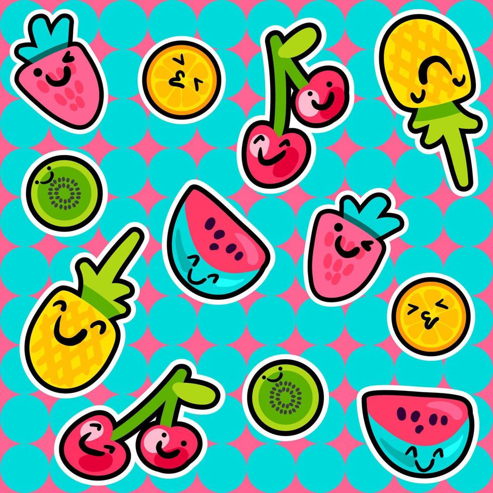 Summer Fruits Patterns vector