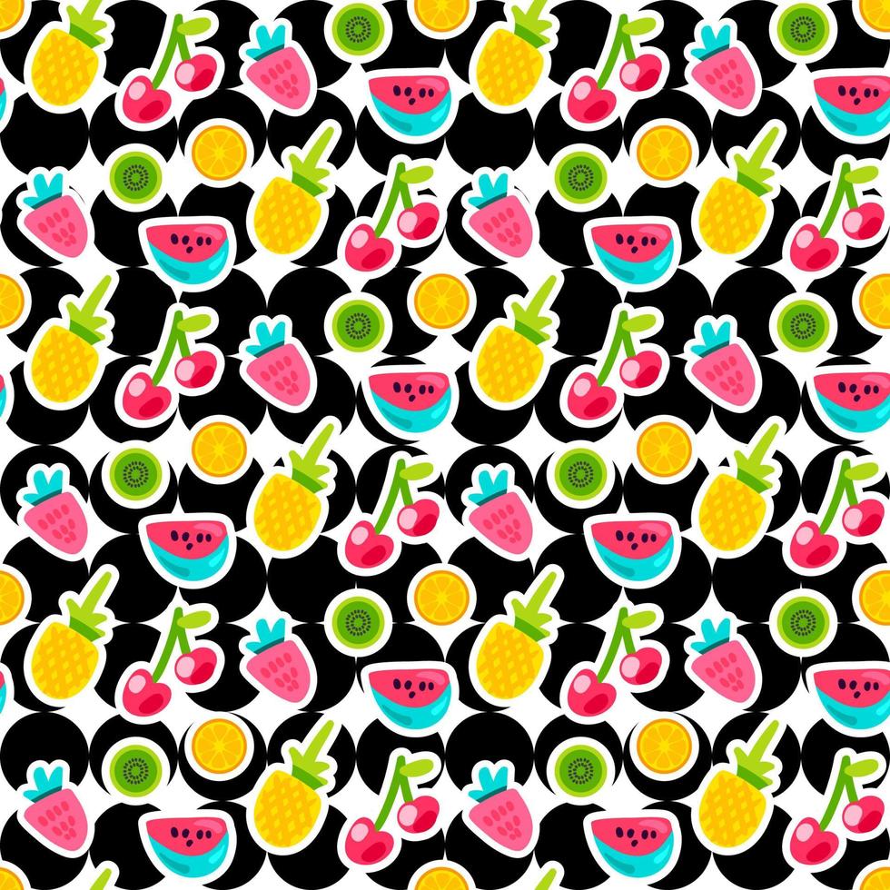 Fruits color seamless vector pattern