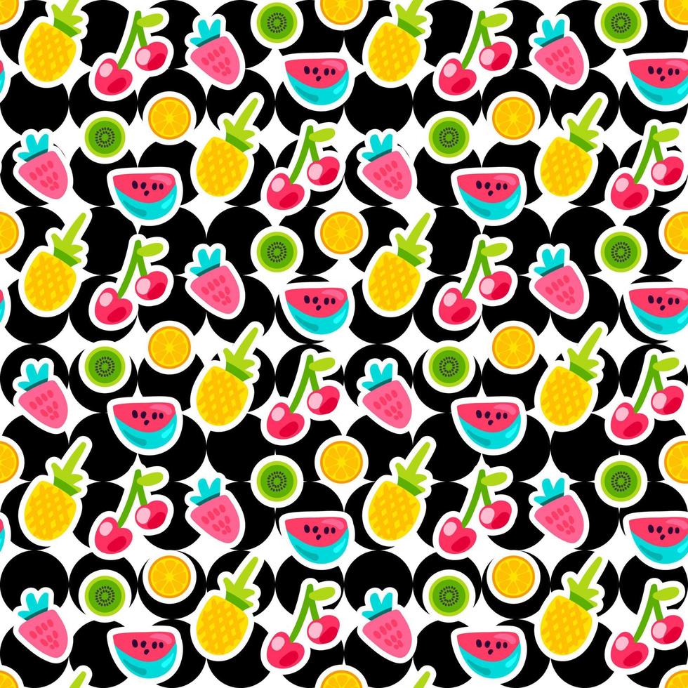 Fruits color seamless vector pattern