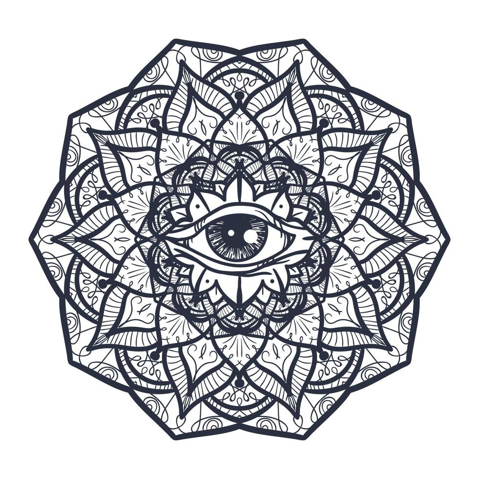 All Seeing Eye in Mandala vector