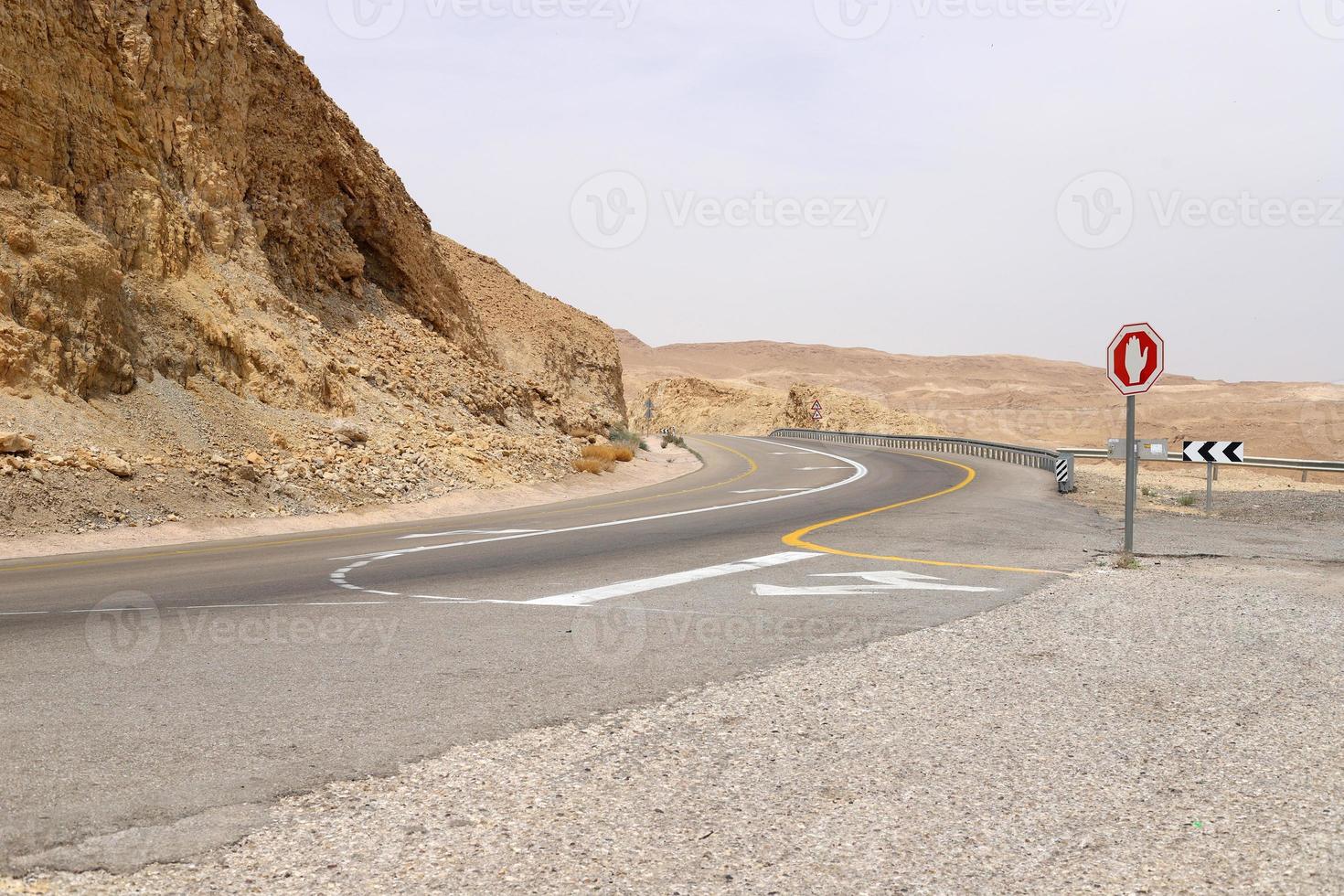 Road in the Eilat mountains in the Negev desert photo