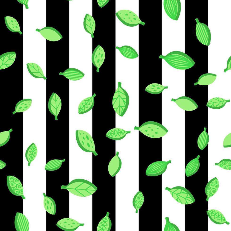 Spring stylized leaves color seamless vector pattern
