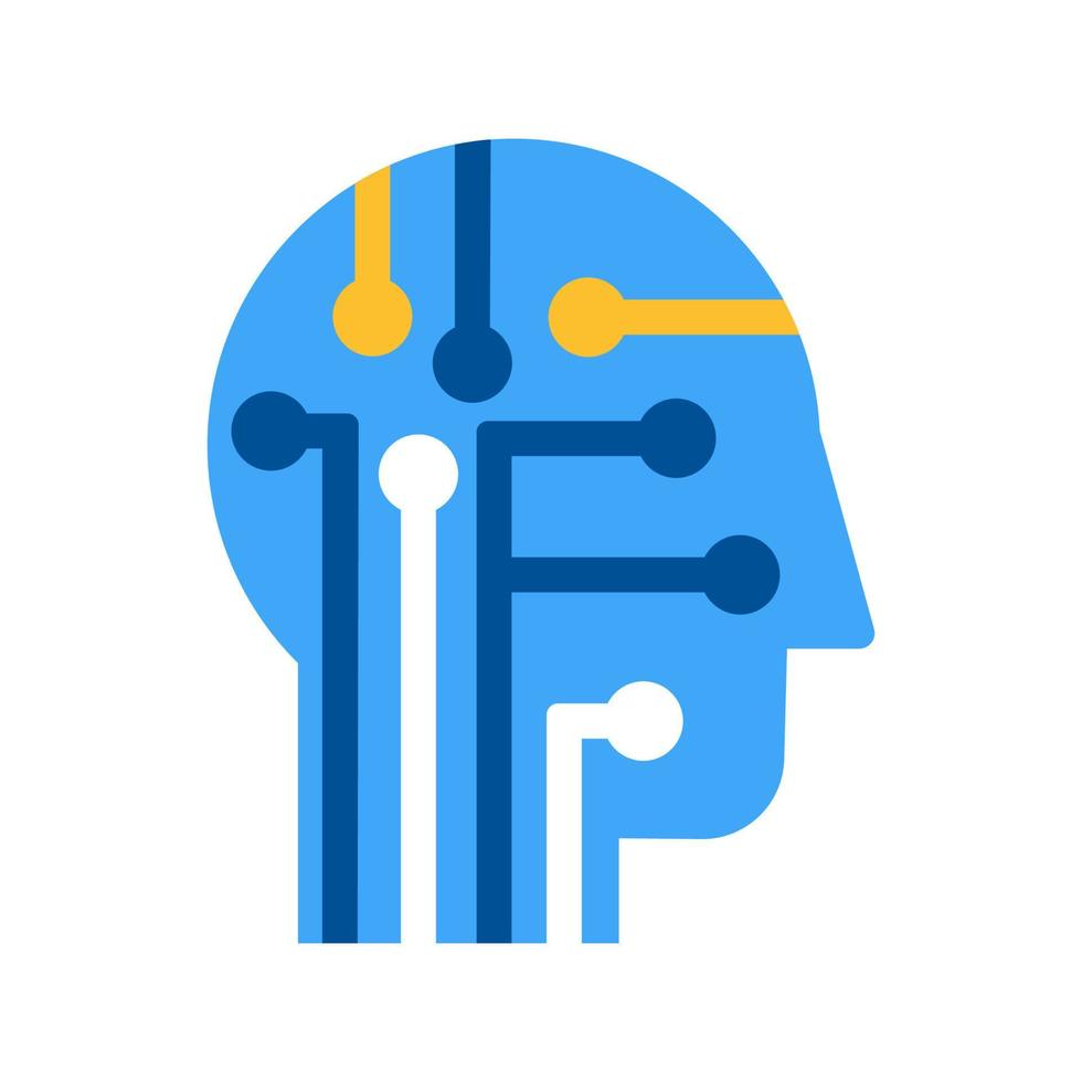 Intelligence, learning and innovation flat vector icon