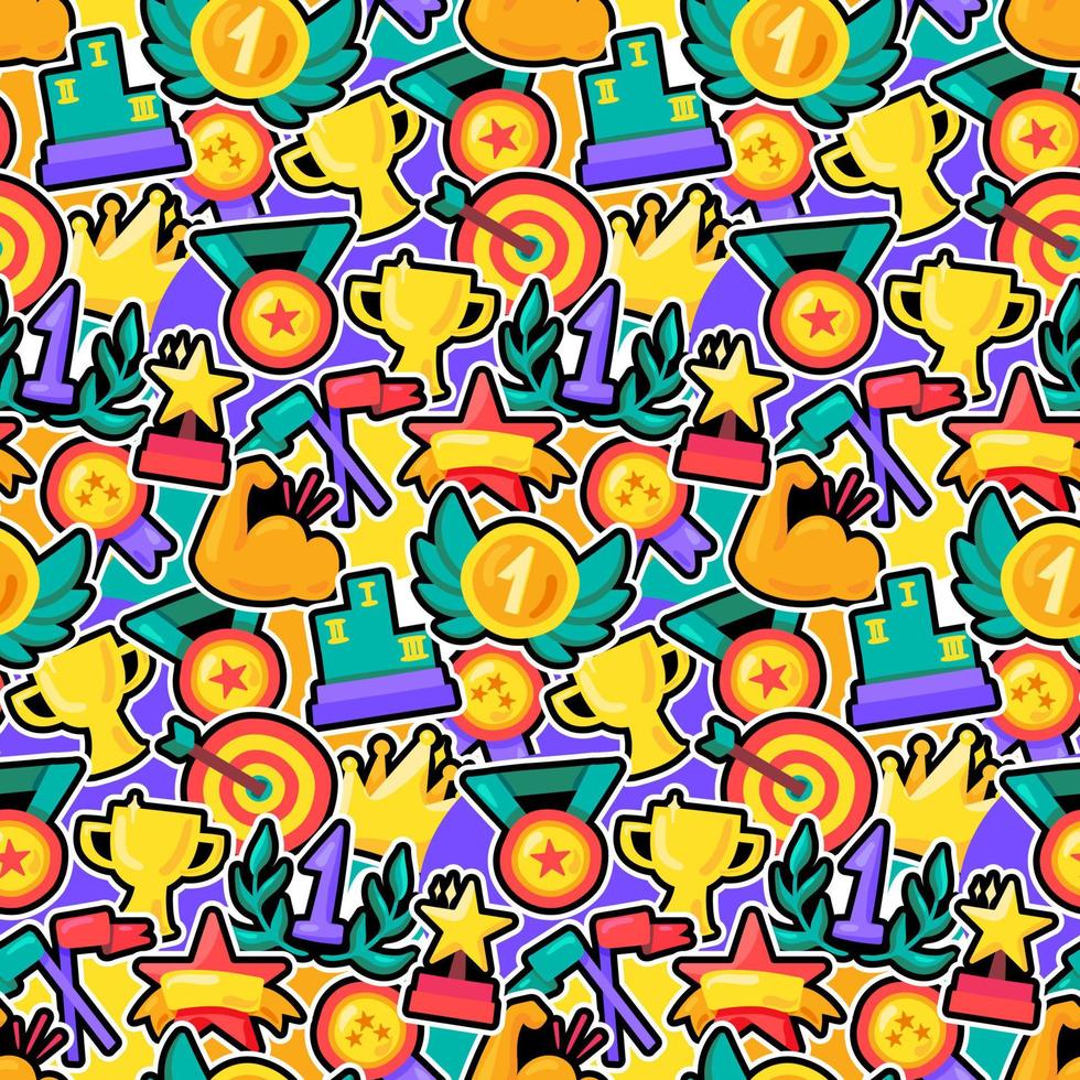 Awards color seamless vector pattern