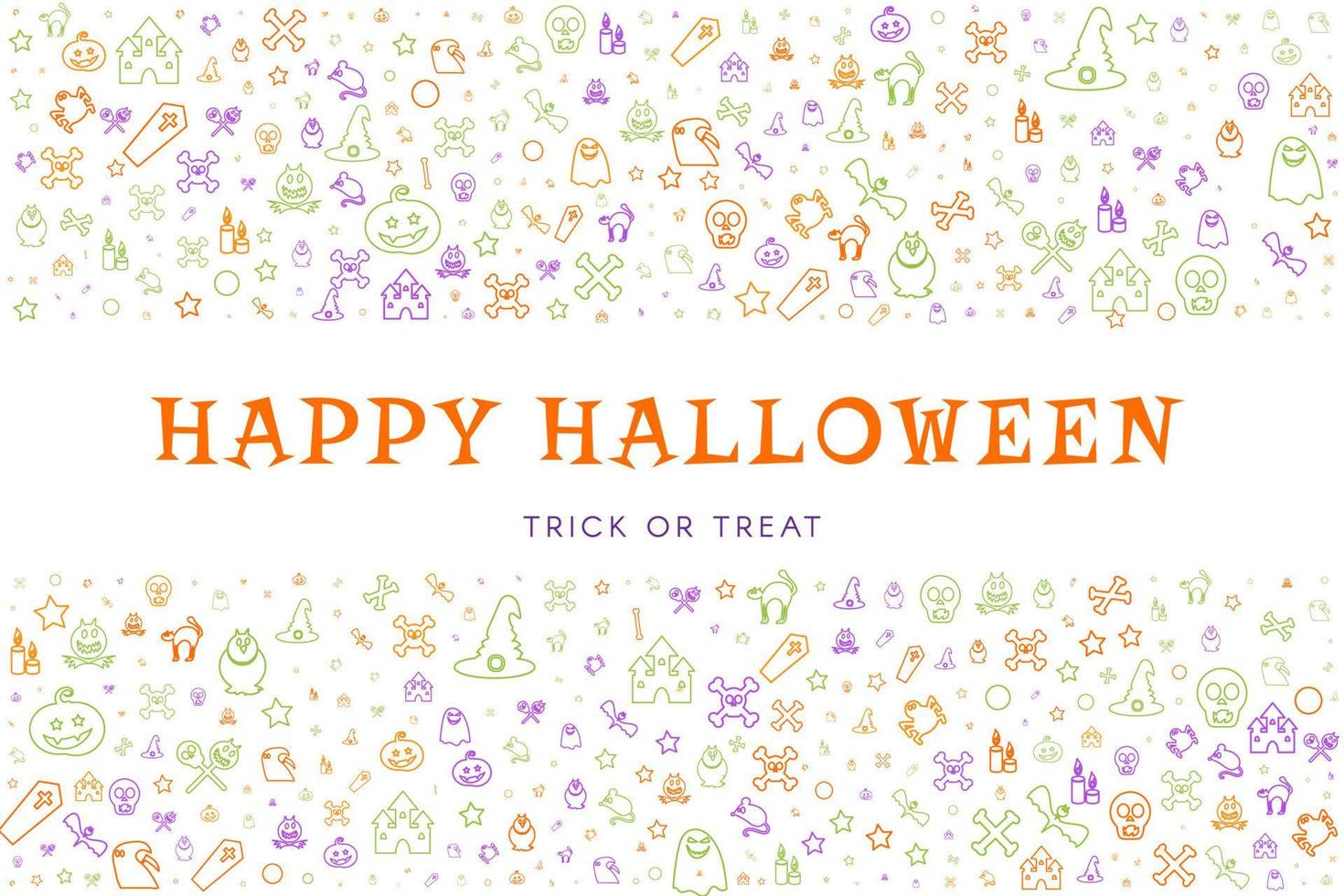 Halloween greeting card, banner or poster template vector