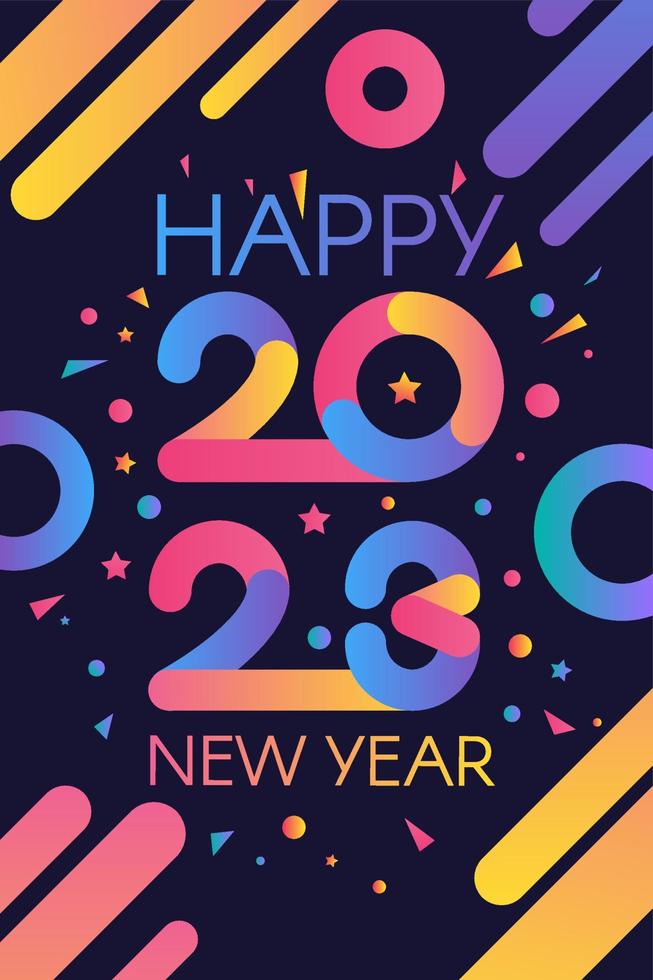 2023 happy new year invitation card banner vector