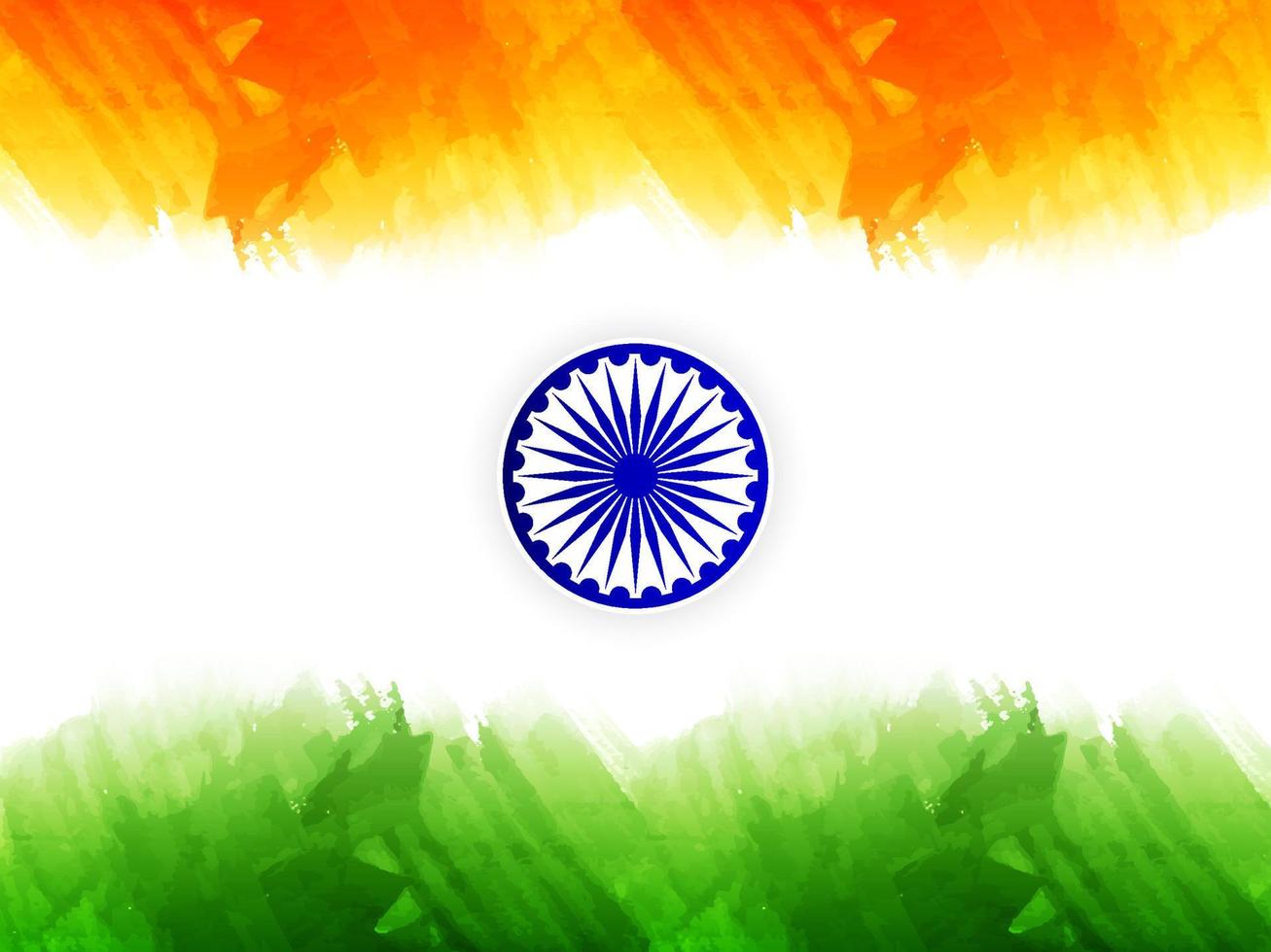 fondo de acuarela del día de la república tricolor del tema de la bandera india vector