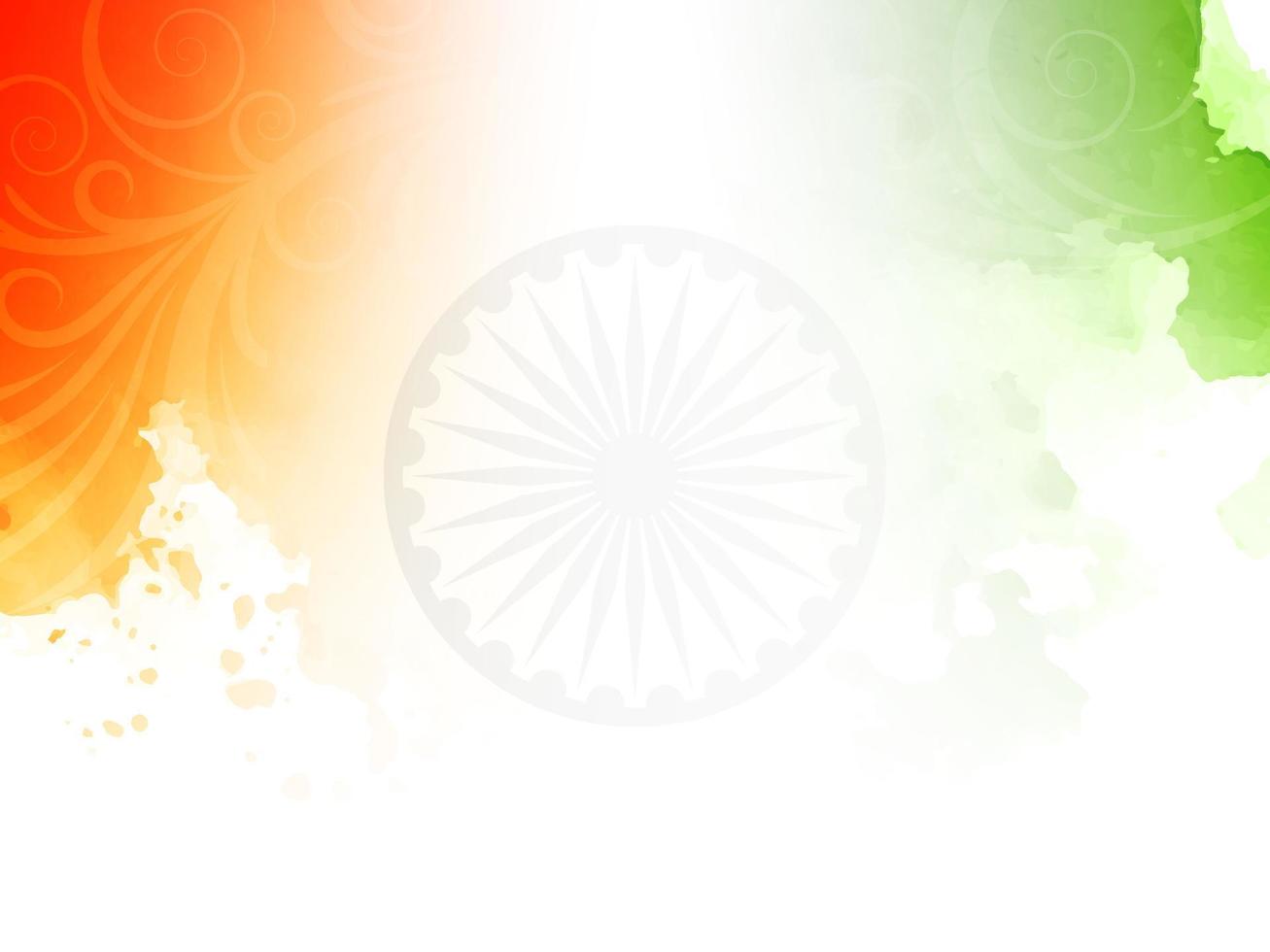 Indian flag theme Republic day celebration watercolor texture background vector