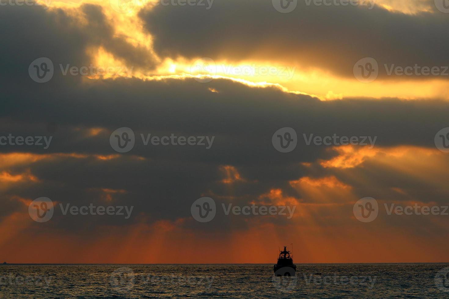 Sunset on the mediterranean sea photo