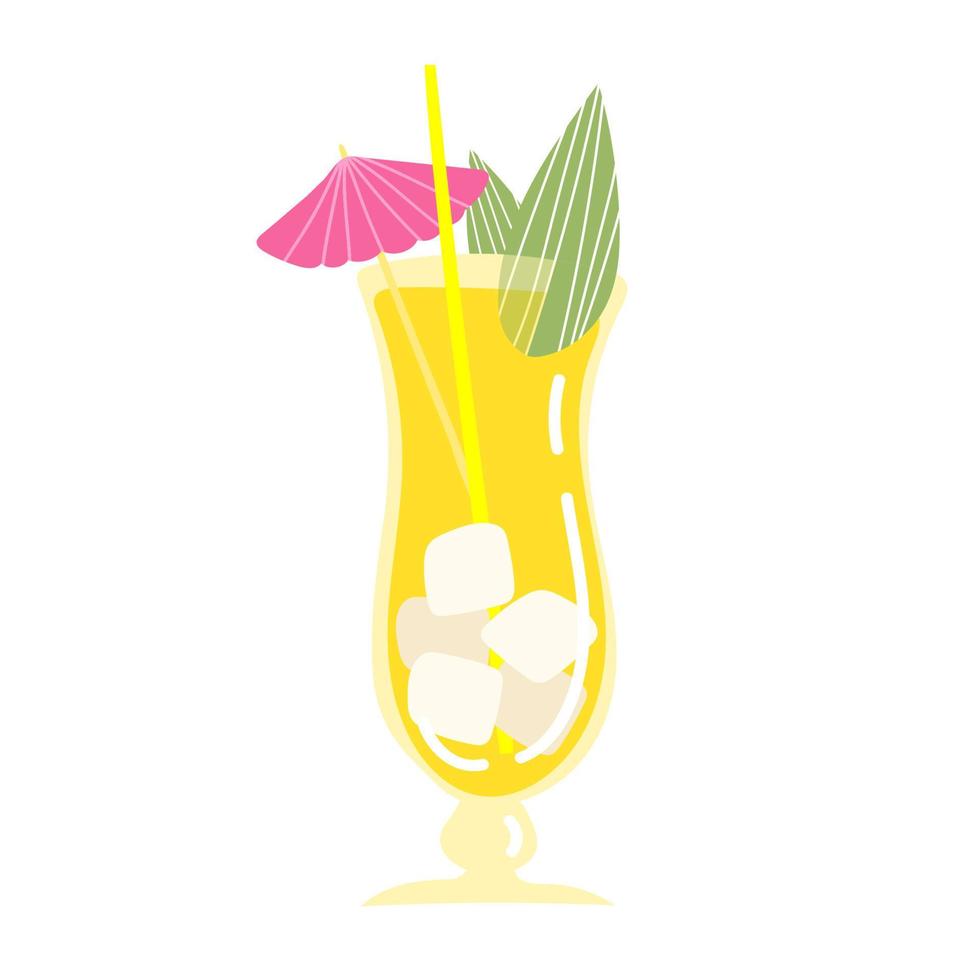 Cocktail icon. Cocktail glass with drink icon. Summer drink with umbrella vector