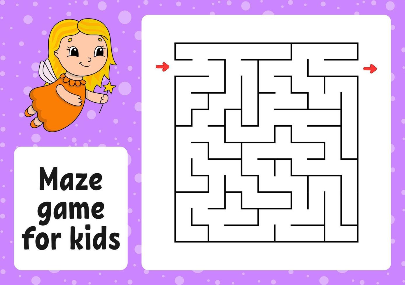 Maze game for kids. Funny labyrinth. Activity worksheet. Puzzle for children. cartoon style. Logical conundrum. Color vector illustration.