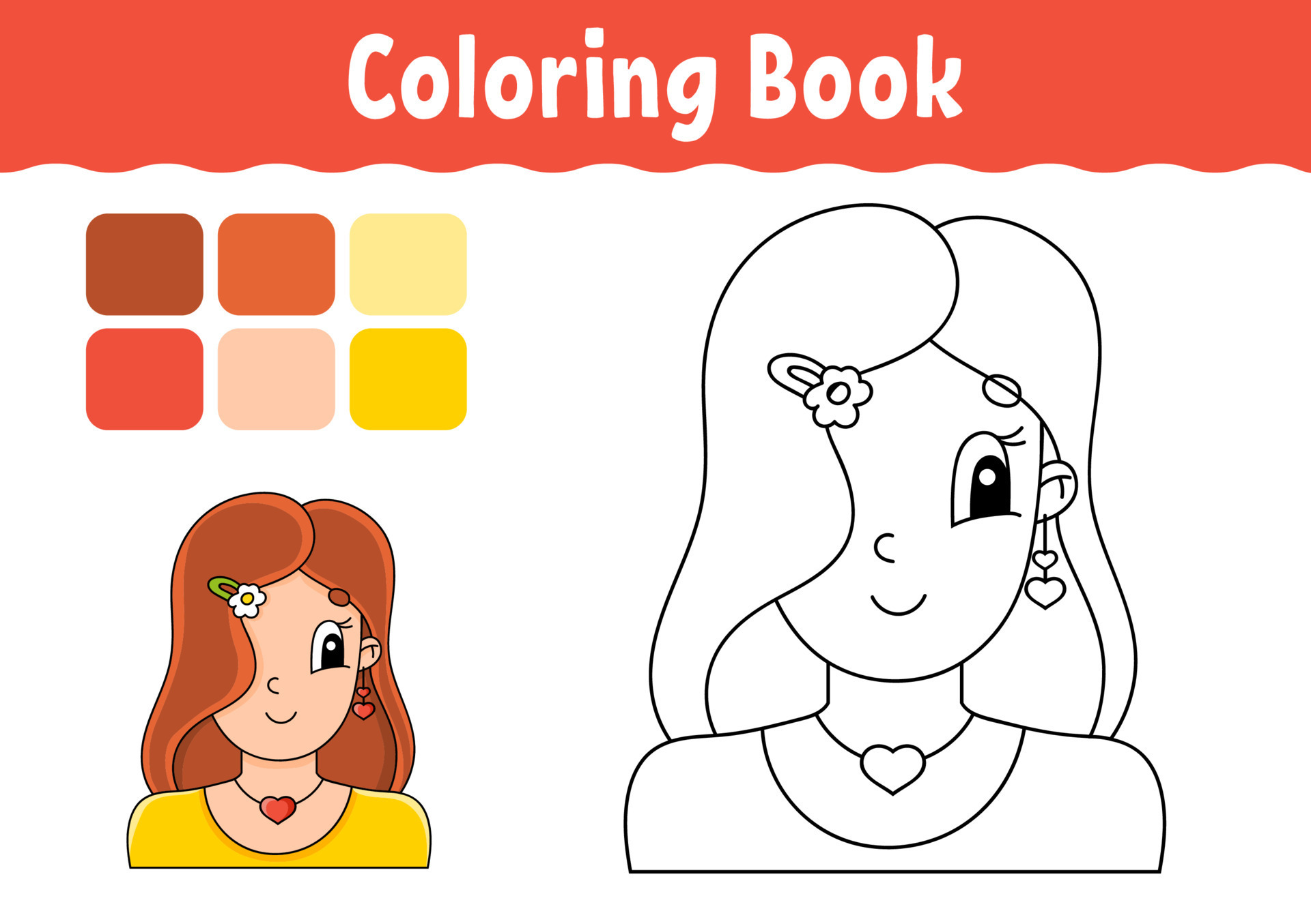 Libro para colorear para niños personaje de dibujos animados silueta de  contorno negro