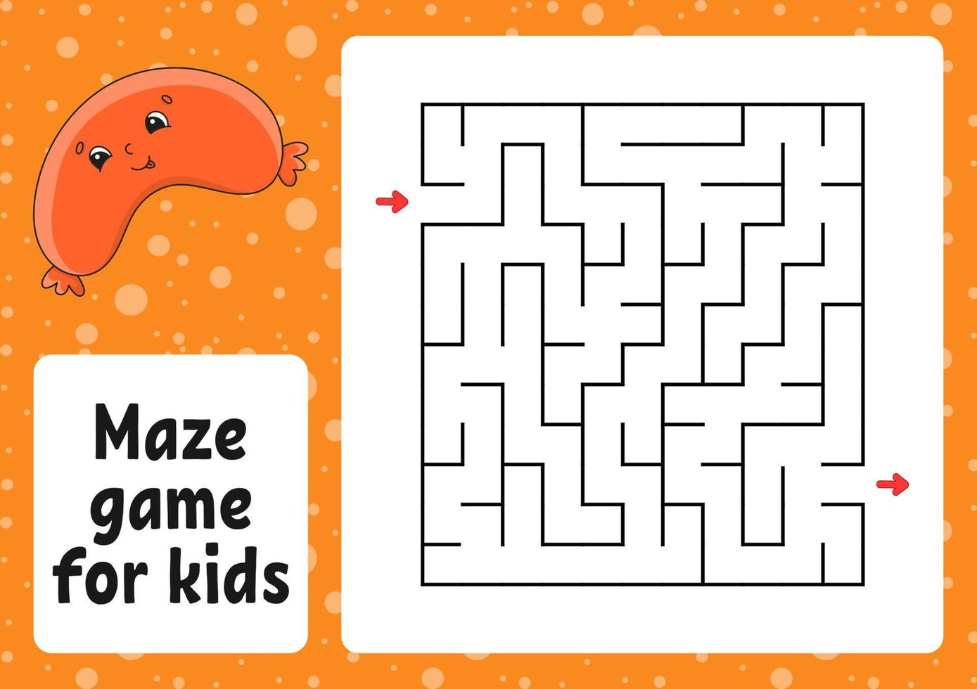 Maze game for kids. Funny labyrinth. Activity worksheet. Puzzle for children. cartoon style. Logical conundrum. Color vector illustration.