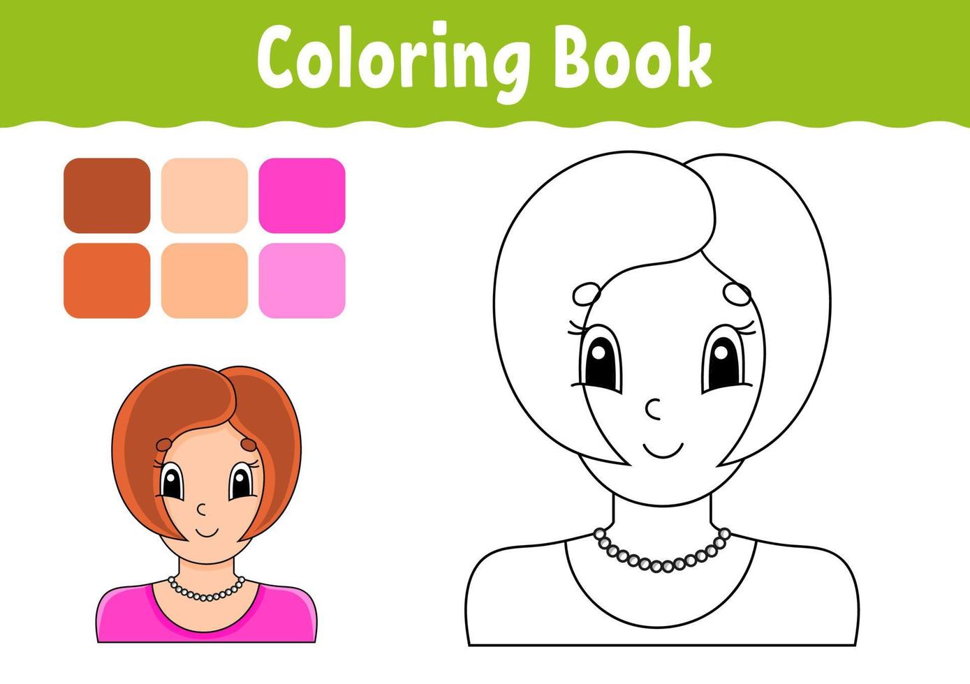 Coloring book for kids. Cheerful character. Vector illustration. Cute cartoon style. Fantasy page for children. Black contour silhouette. Isolated on white background.