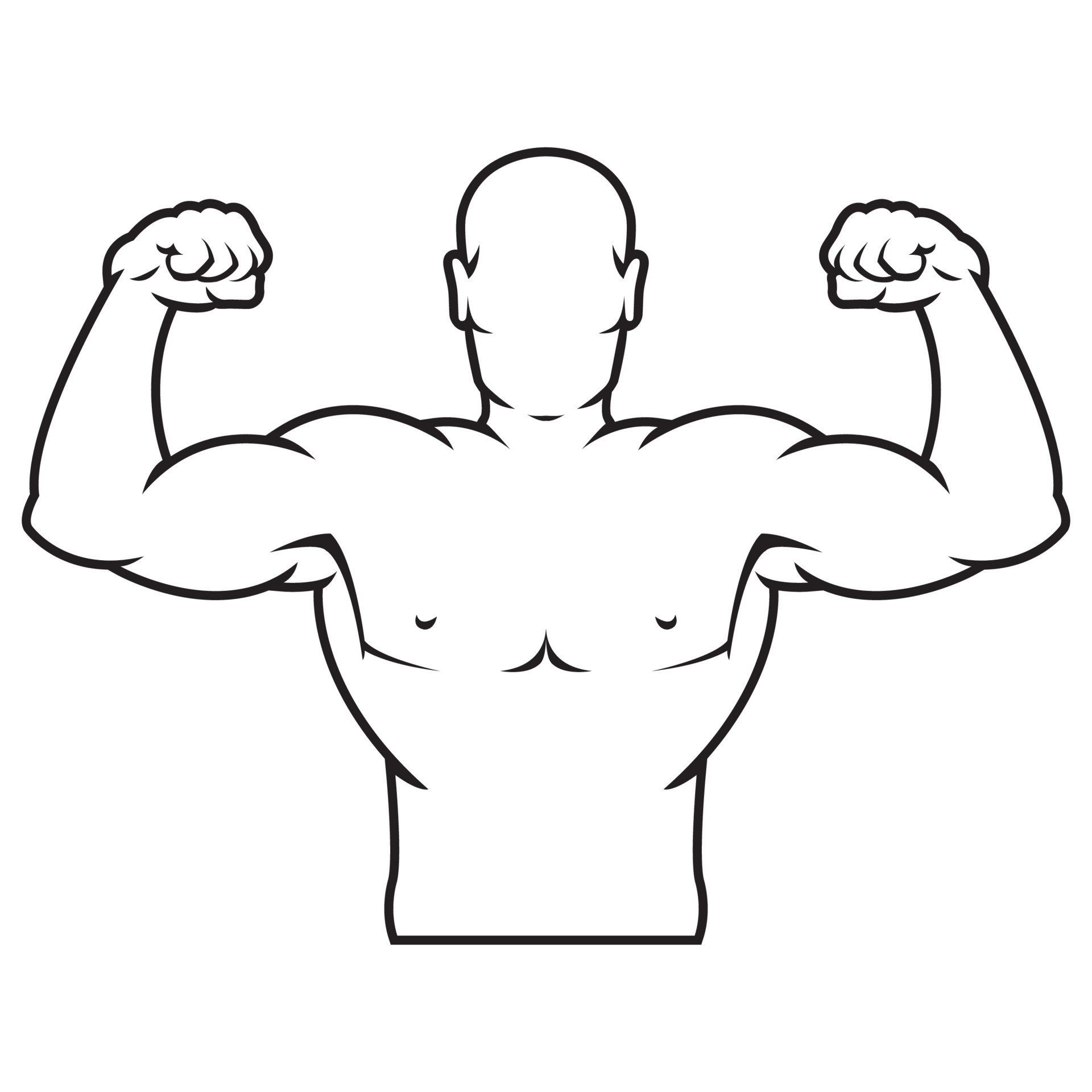 Bodybuilder strong man. Outline silhouette. Design element. Vector  illustration isolated on white background. Template for books, stickers,  posters, cards, clothes. 9224668 Vector Art at Vecteezy