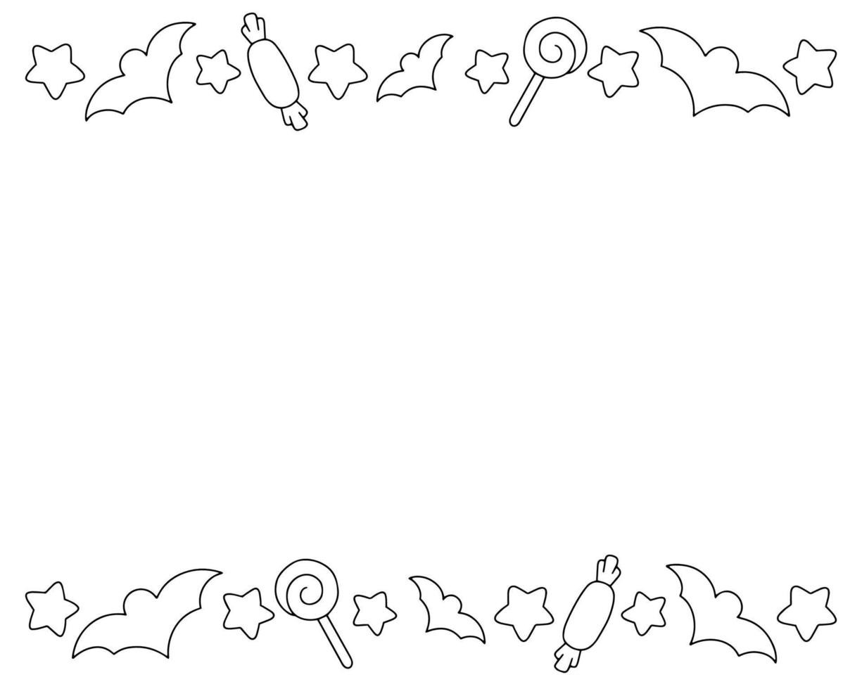 Simple frame. Halloween theme. Design element for greeting card. Vector illustration isolated on white background.
