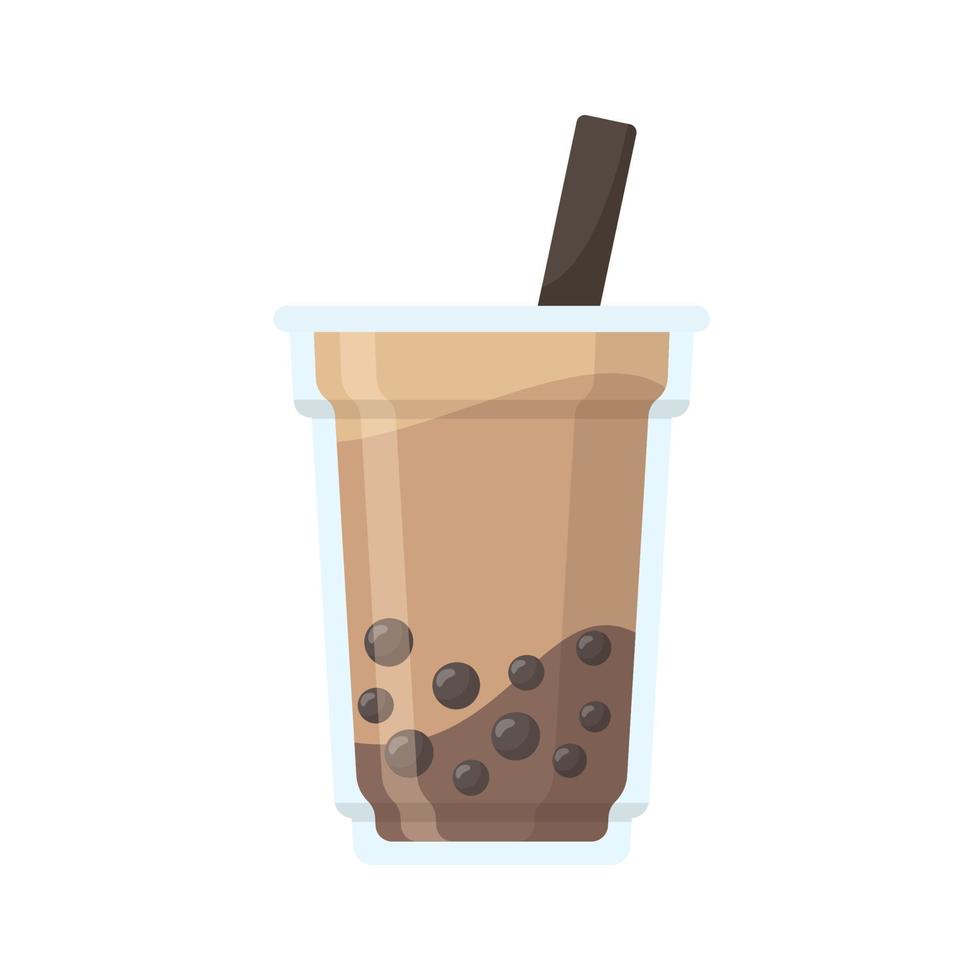 Pearl milk tea vector. Popular sweet drinks menu vector