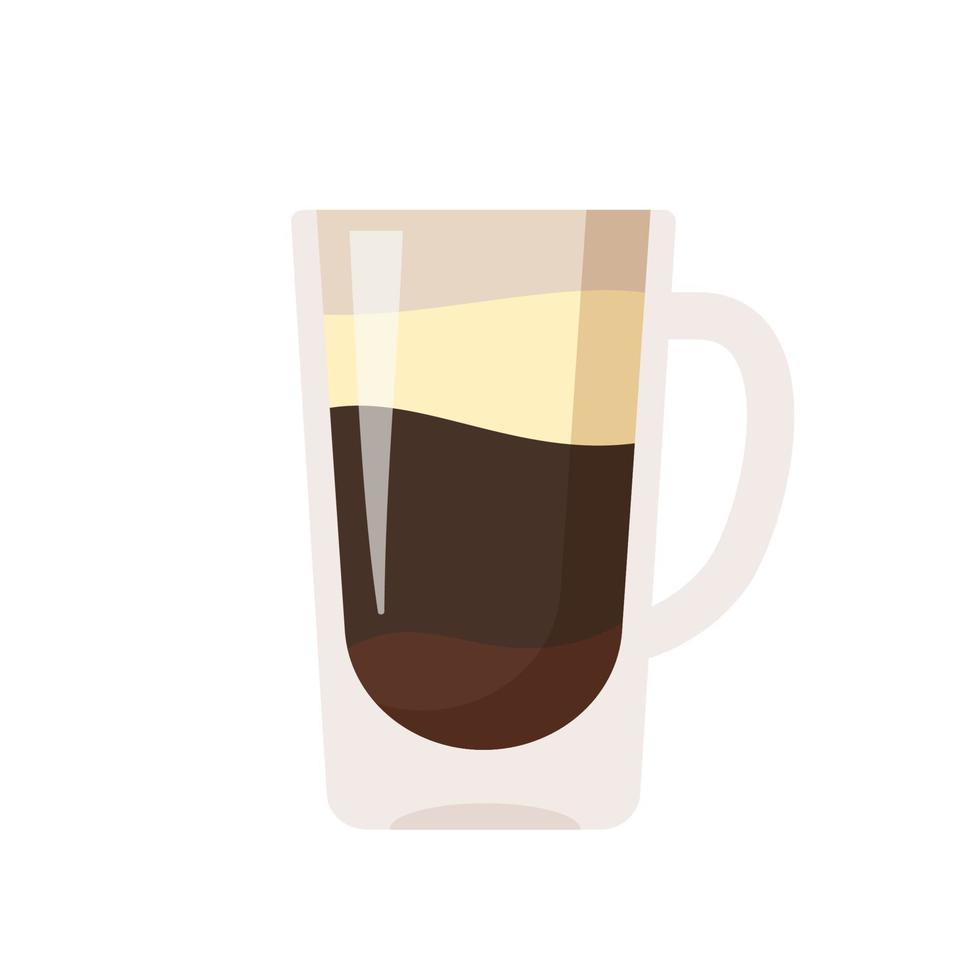 vector de taza de café caliente. menú de bebidas populares en la cafetería para beber para despertarse por la mañana