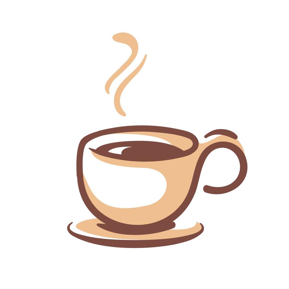 simple coffee cup vector For the hot drink menu in the cafe