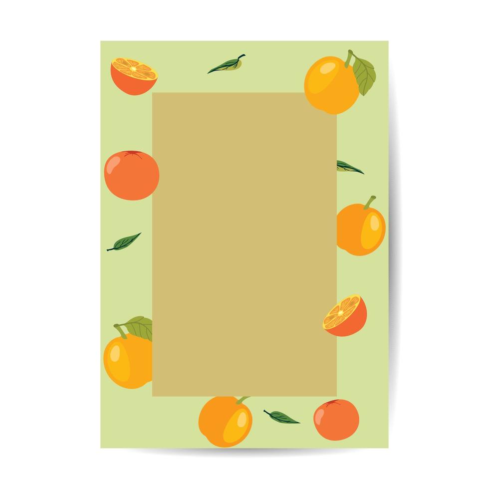 ilustración de portada de vector de estilo de diseño plano de fruta naranja.