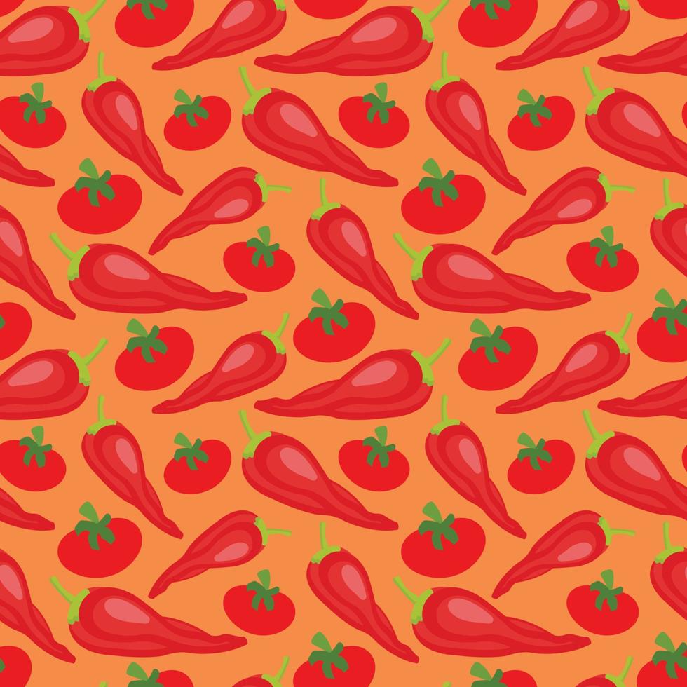 Seamless pattern background with red chili pepper. Seamless pattern texture design. vector