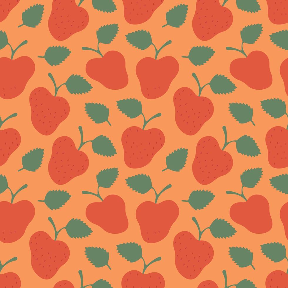 fresas dibujadas a mano sin fisuras de fondo. diseño de textura de patrones sin fisuras. vector