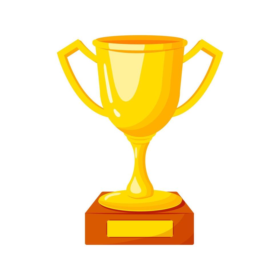 icono del trofeo de los ganadores del campeón. la copa de oro ilustración vectorial plana, símbolo de la victoria. vector