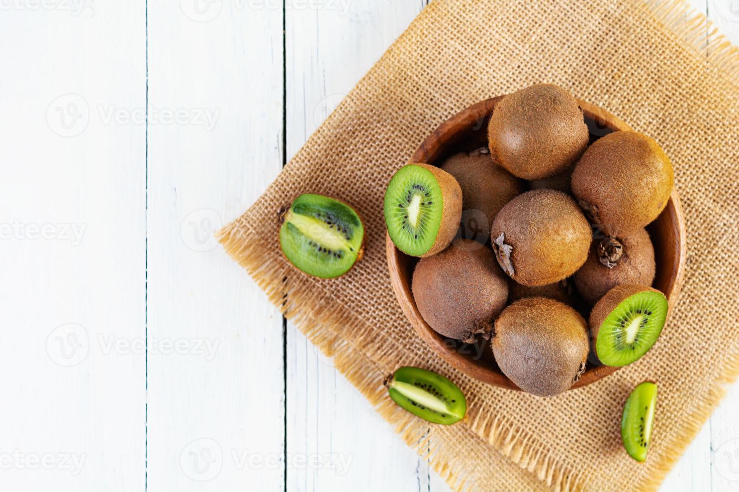 Juicy fresh kiwi fruit isolated on white background. Sliced kiwi photo