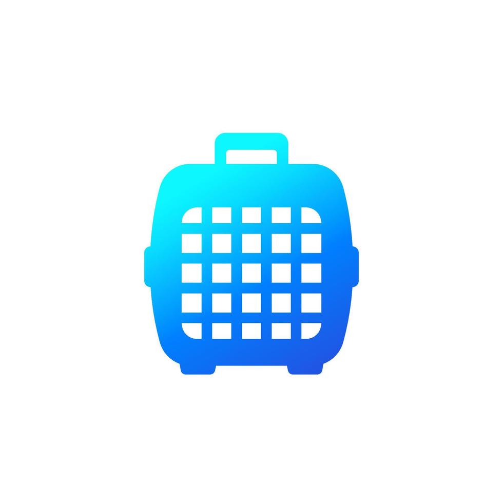 Pet carrier icon on white vector