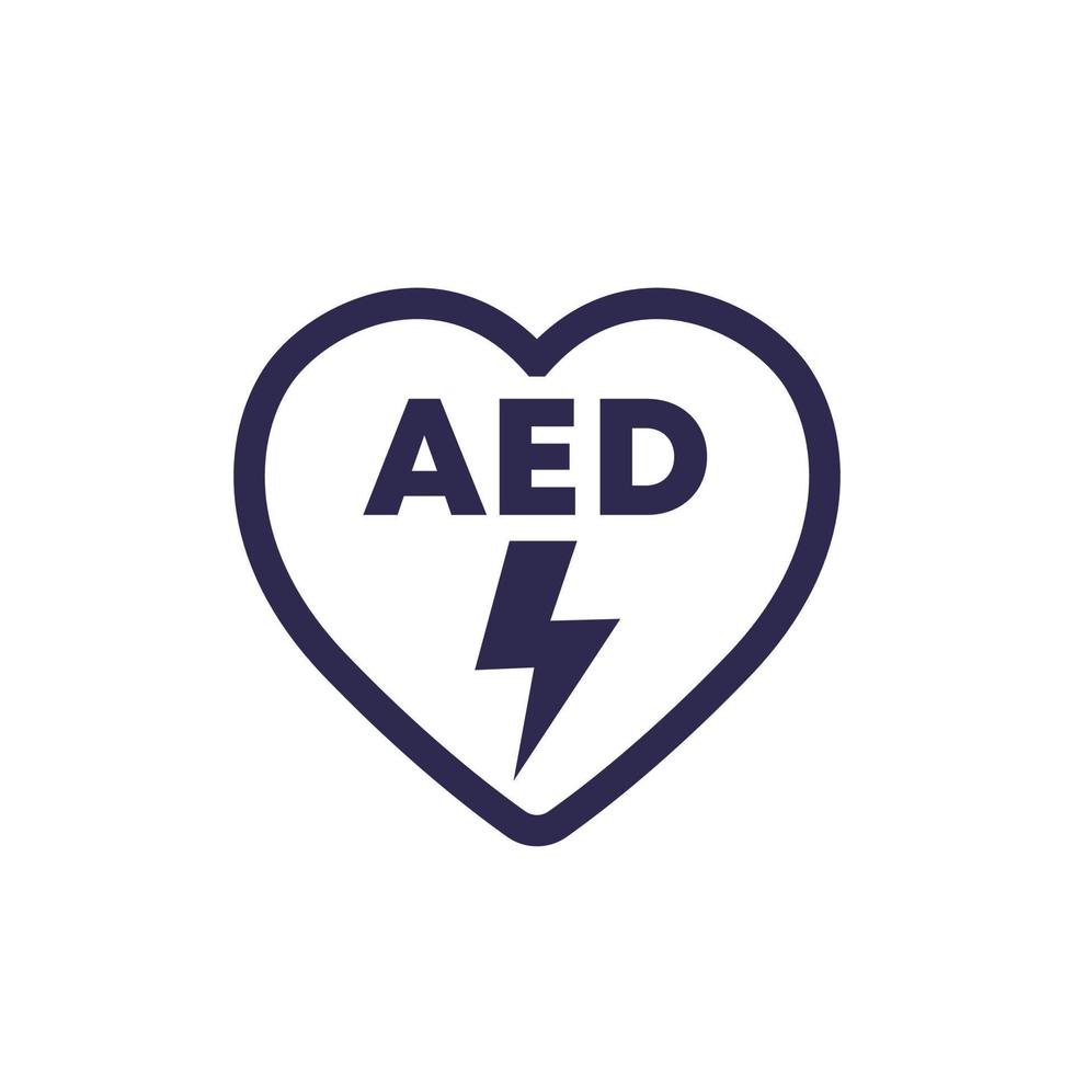 AED icon, automated external defibrillator vector