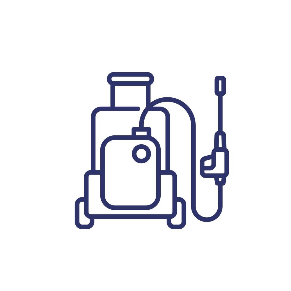 pressure washer, cleaning line icon vector