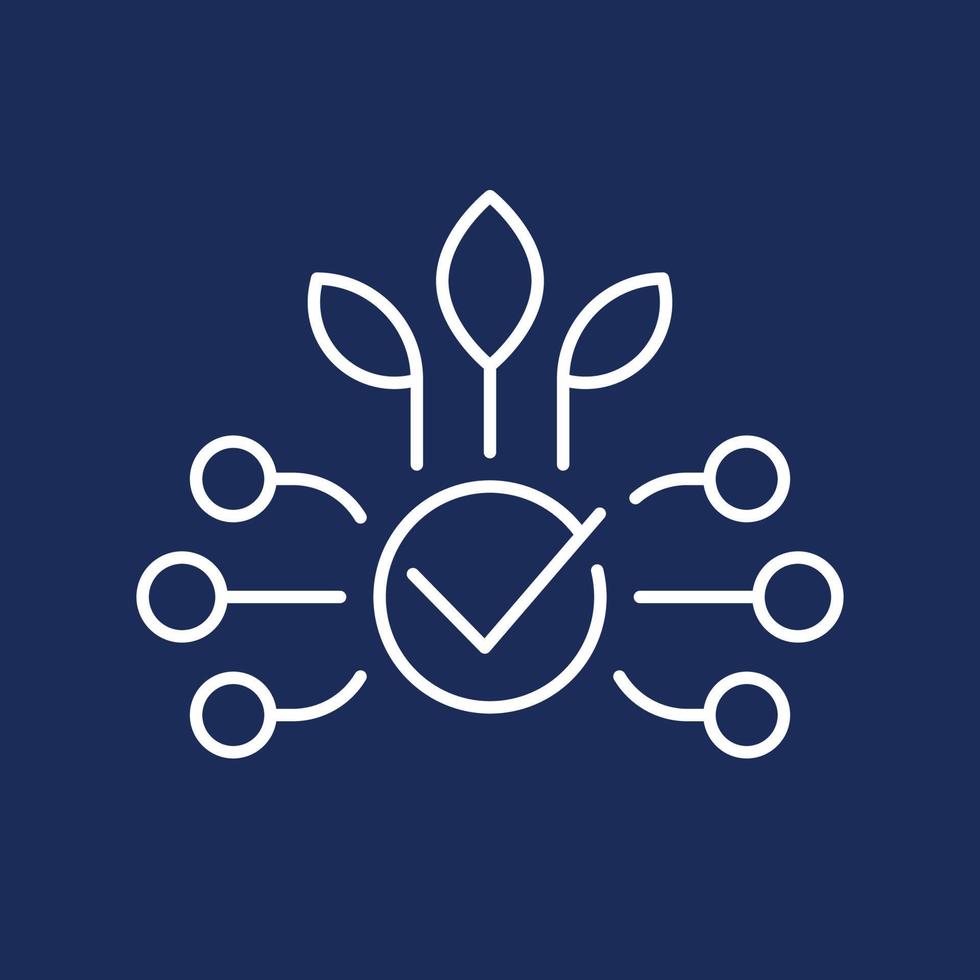 Smart farming icon, line art vector