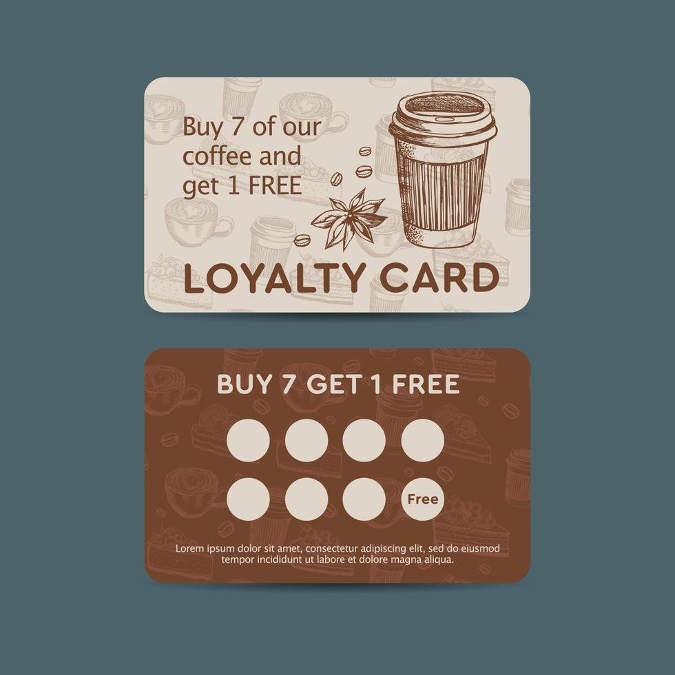Bonus card hand drawn style, vector. vector