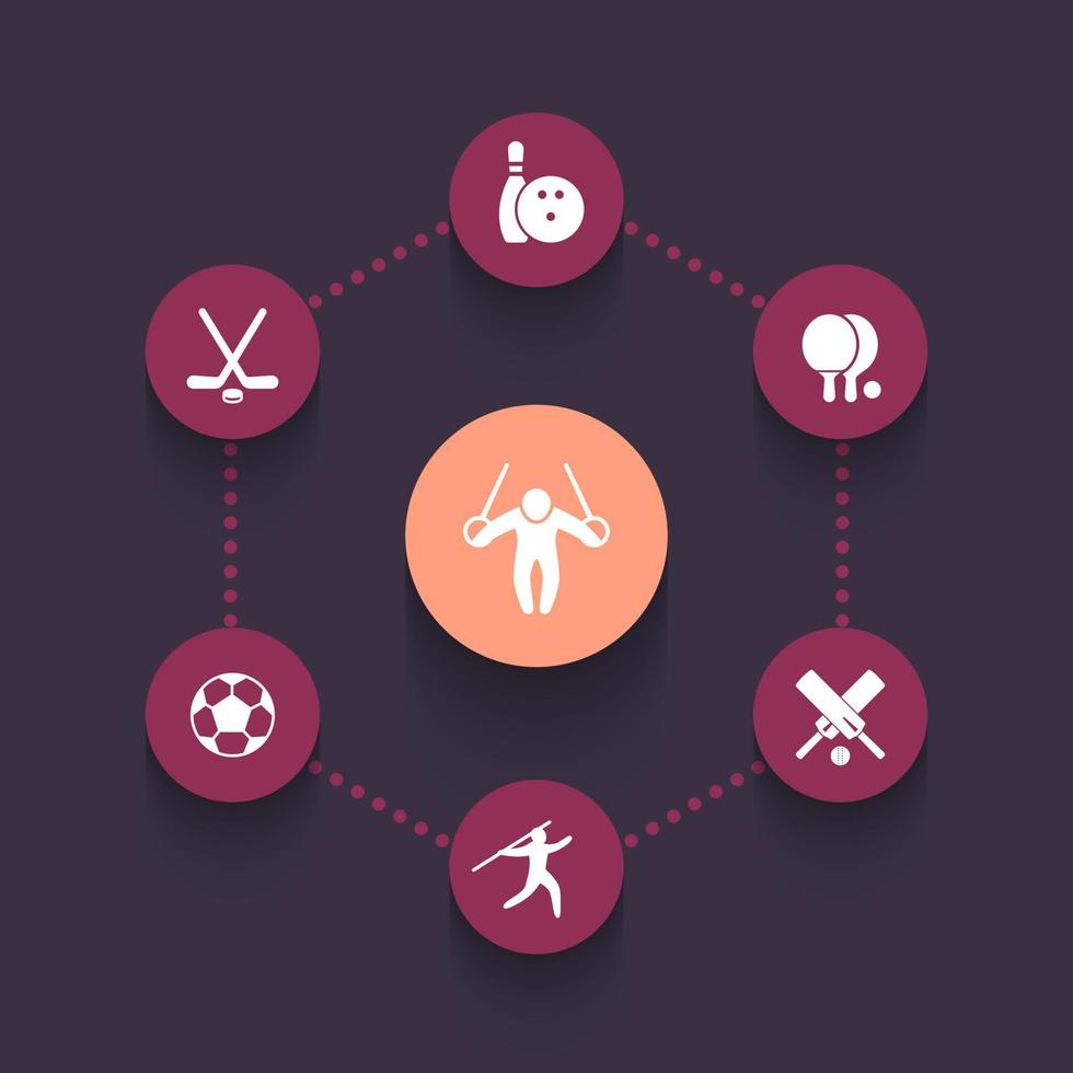sport, games, competition icons set vector