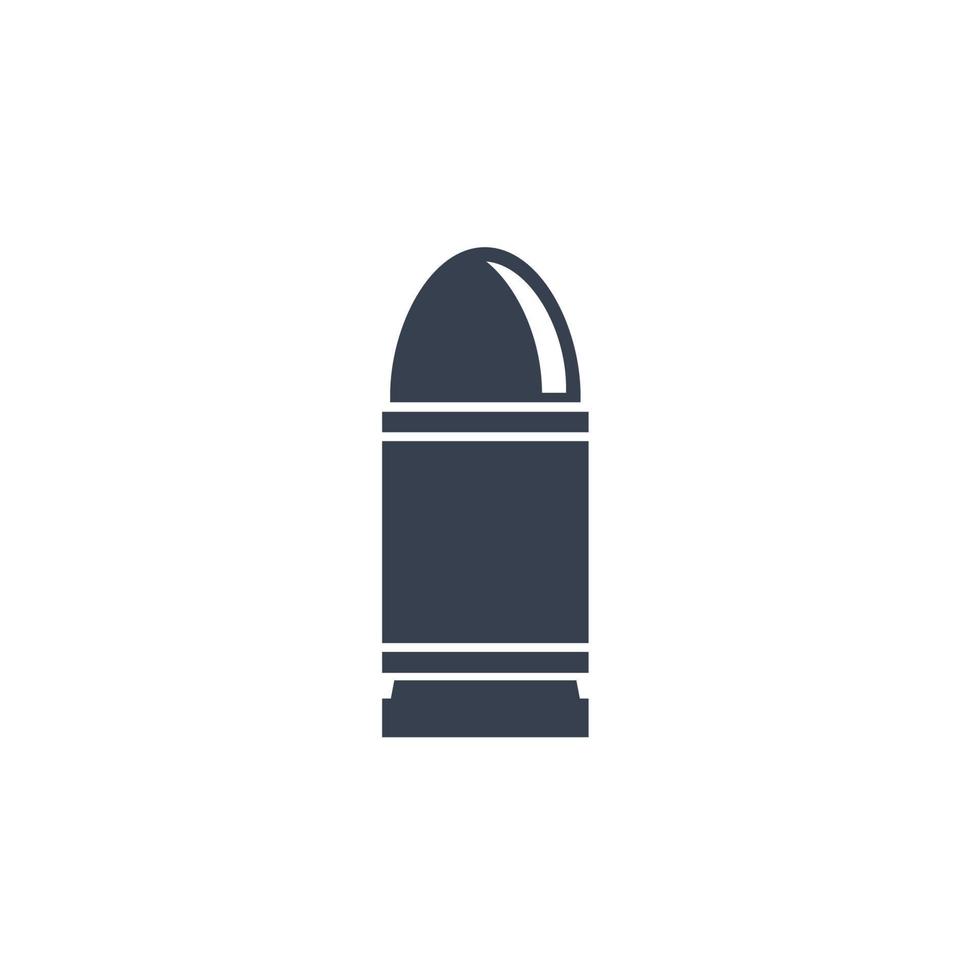 pistol bullet on white, vector